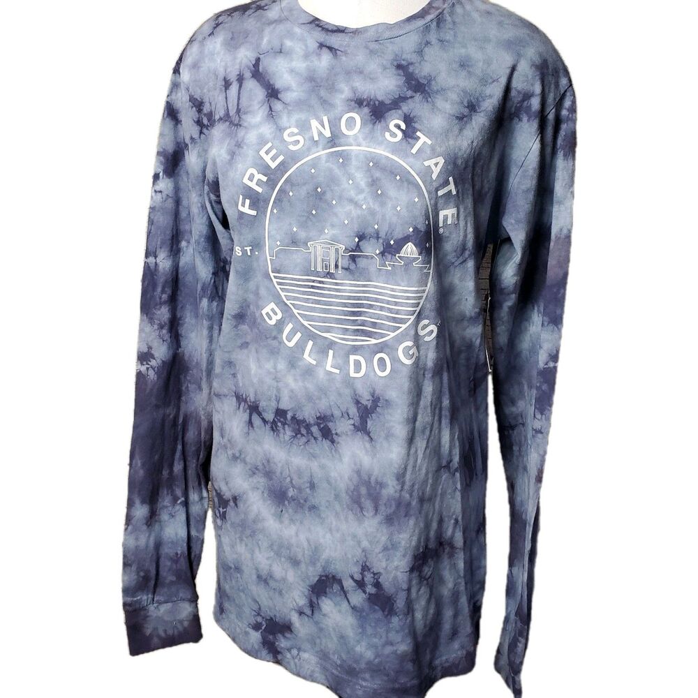 Throwback Fresno State Bulldogs  Distressed True Blue Shirt Sz Small NWT